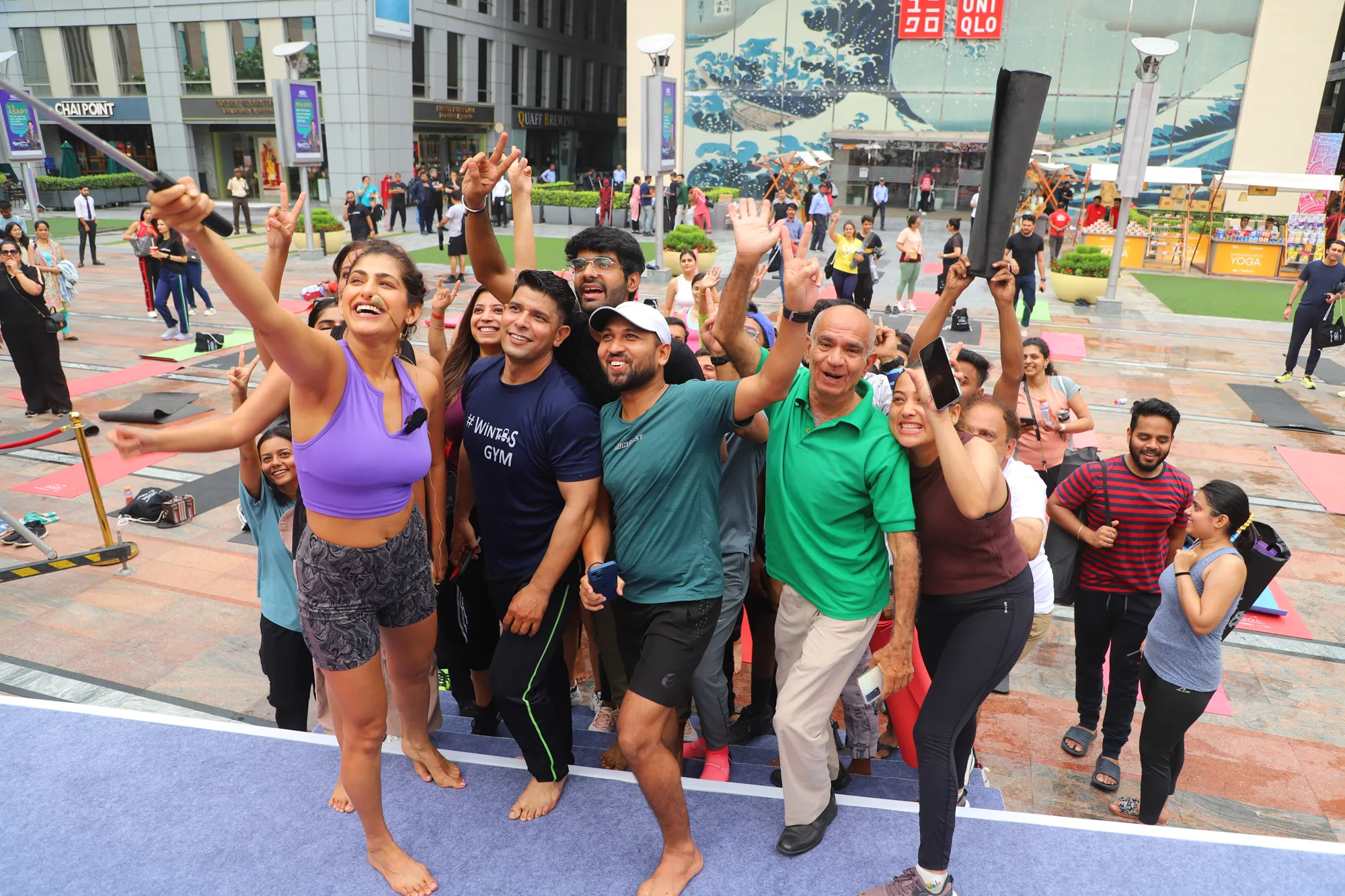 Participants moving together at a FindYourFit event