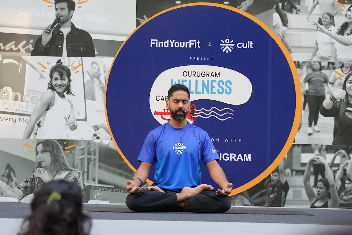 meditation session at at gurgram wellness carnival